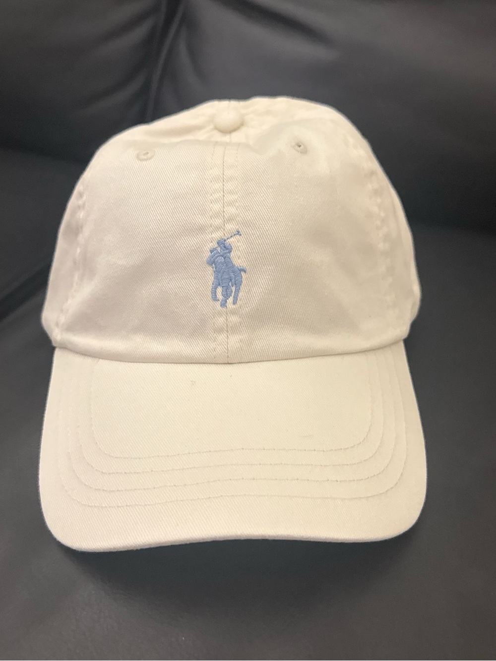 Ralph Lauren White Cap with Light Blue Logo